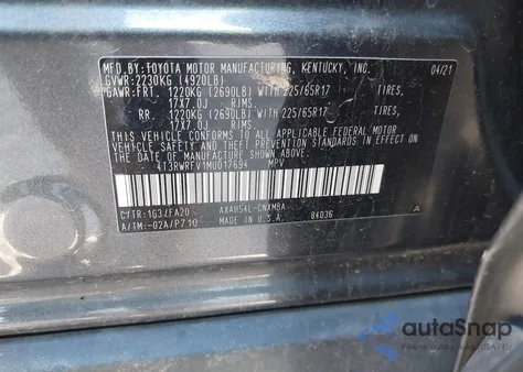 2021 Toyota Rav4 Hybrid Xle from USA, damaged, VIN 4T3RWRFV1MU017694